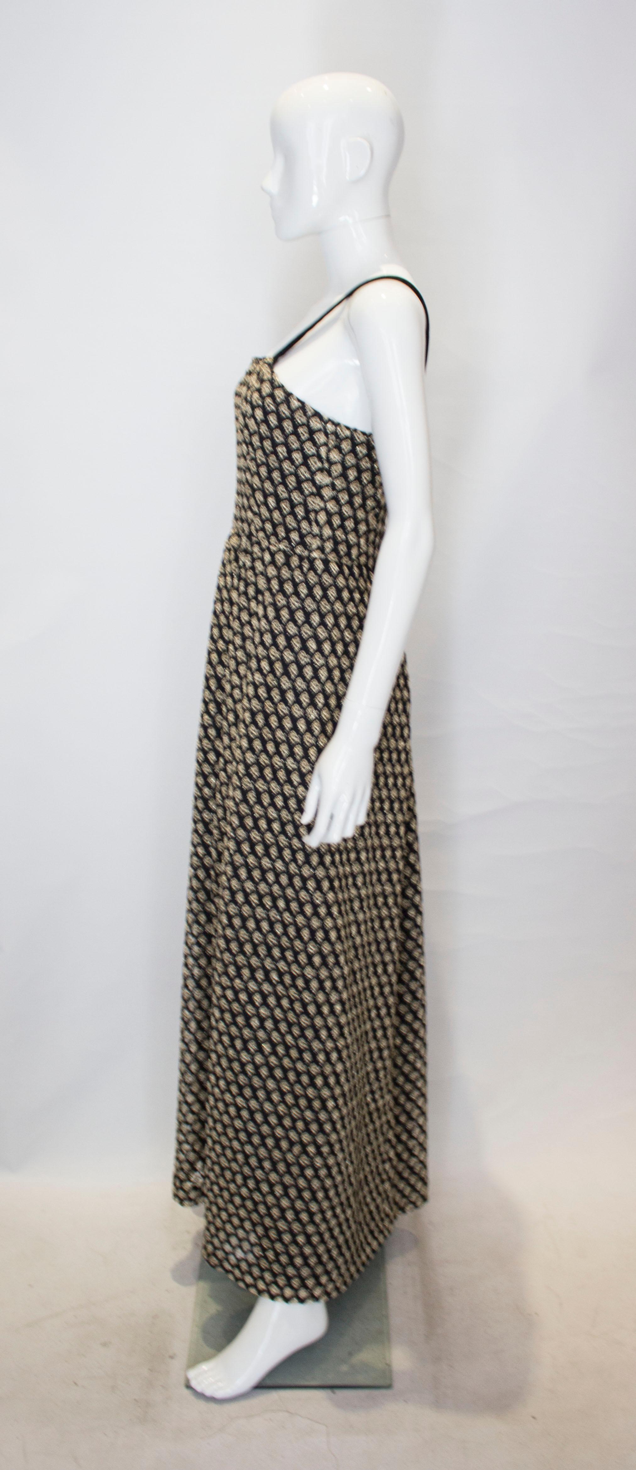 Vintage Black and Gold Dress For Sale 1