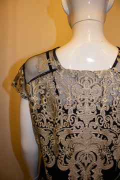 Vintage Black and Gold Lace Dress