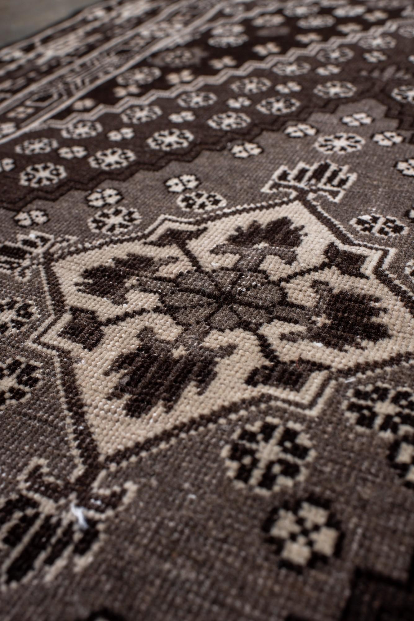 Vintage Black and Ivory Khotan Rug with Medallion and Floral Motif In Good Condition For Sale In New York, NY