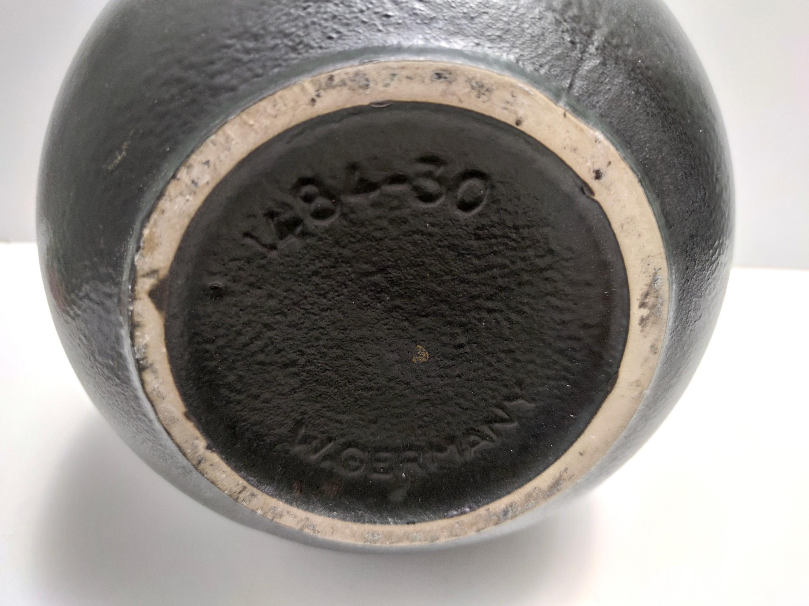 Vintage Black and Teal Fat Lava Ceramic Vase Multi-Color 484-30 Scheurich WGP For Sale 3