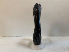 Sculpture abstraite vintage en marbre, en noir et blanc