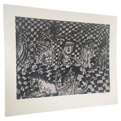 Marqueur abstrait noir et blanc vintage Art graphique.