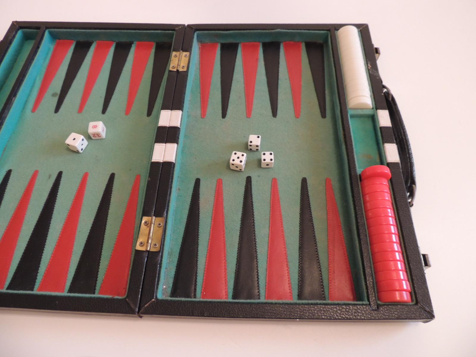 Art Deco Vintage Black and White Backgammon Game