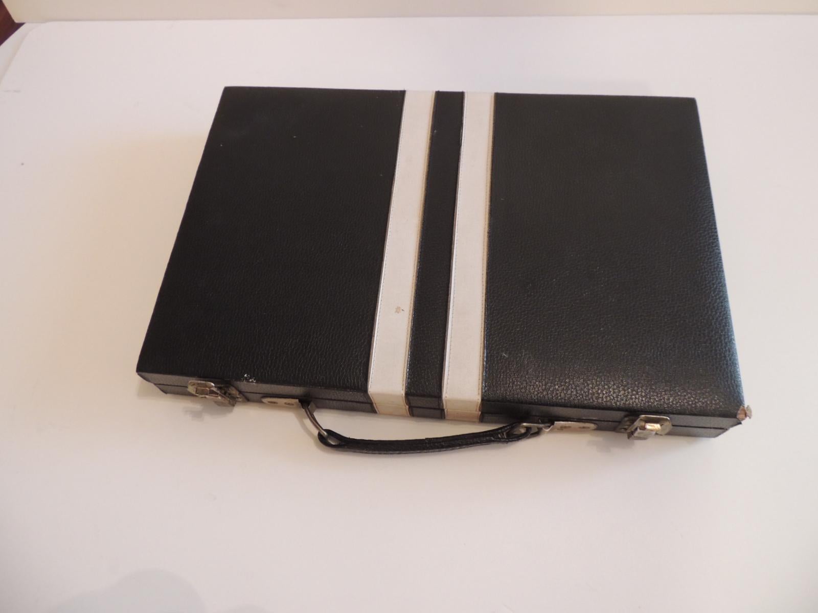 Asian Vintage Black and White Backgammon Game