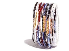 Vintage Black and White Beaded Bracelet with Yellow Gold by Allison Bryan