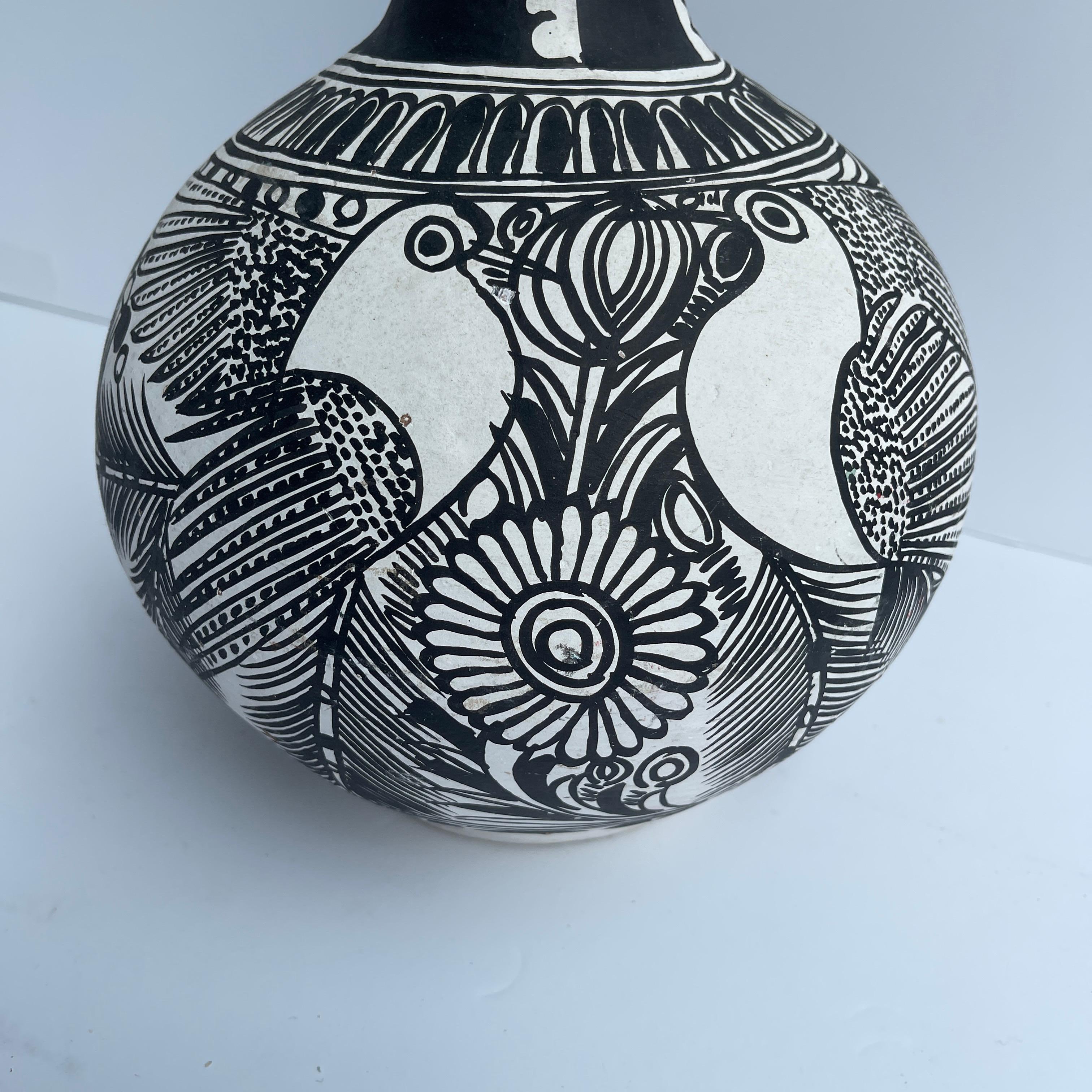 Mid-20th Century Vintage Black and White Ceramic Vase, Mid-Century Modern