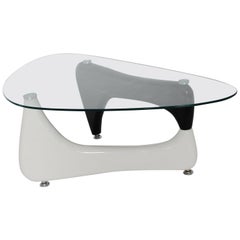 Tavolino o tavolo da divano vintage in bianco e nero Wood Wood, anni '70