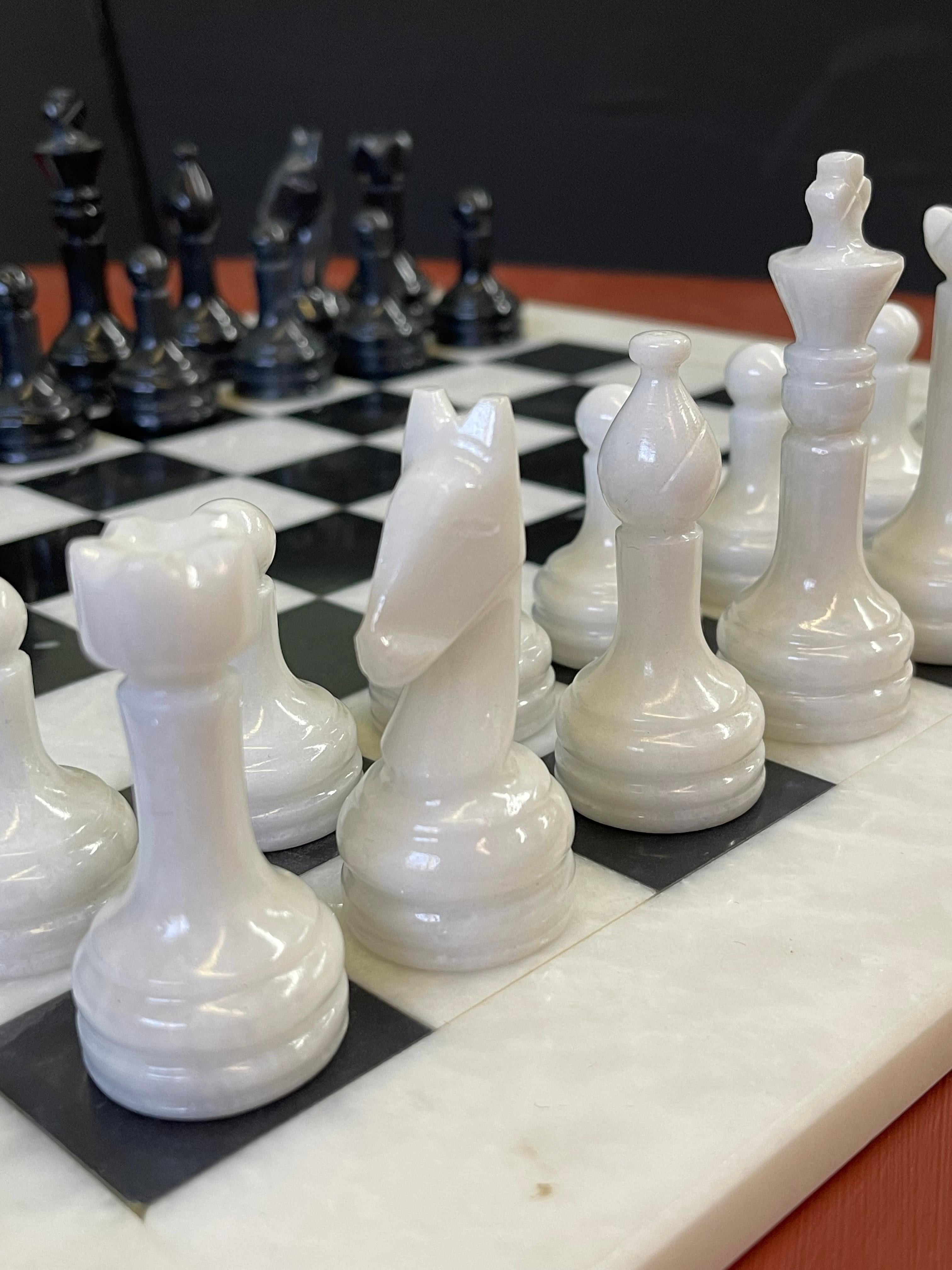black and white marble chess set