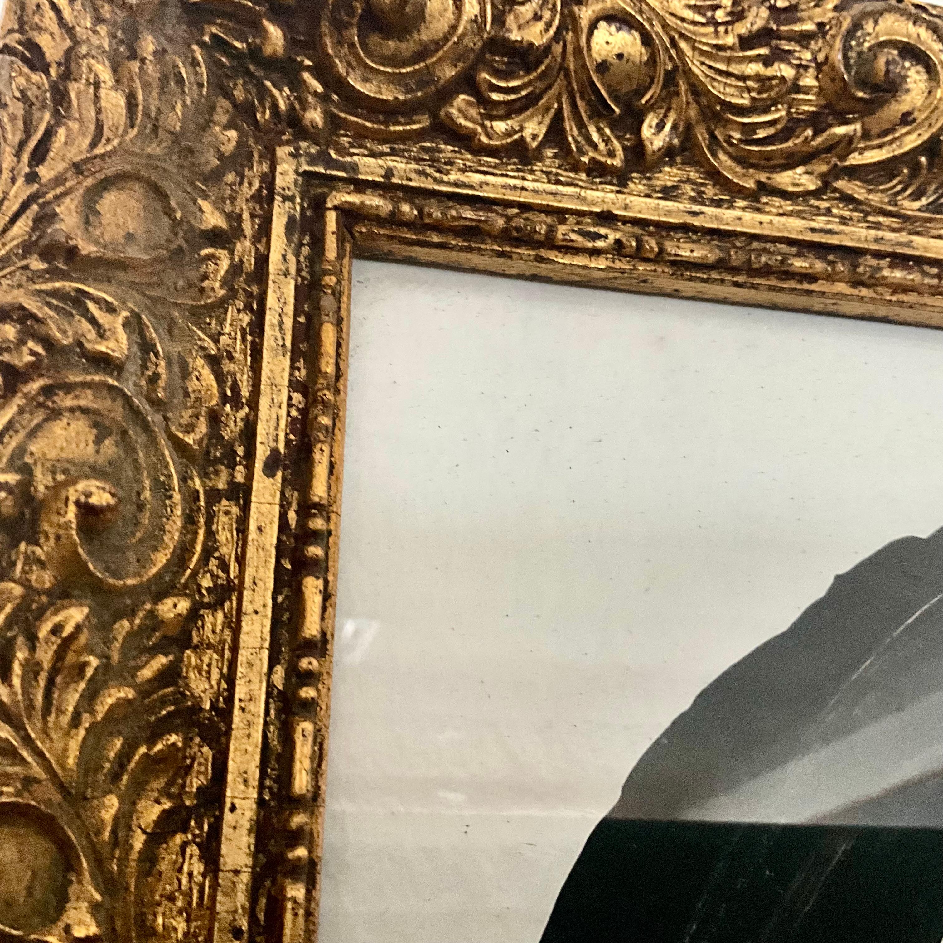 Schwarz-Weiß-Gemälde im Vintage-Stil von Peter Keil – weiblicher Kopf in verschnörkeltem Rahmen im Zustand „Gut“ im Angebot in West Palm Beach, US