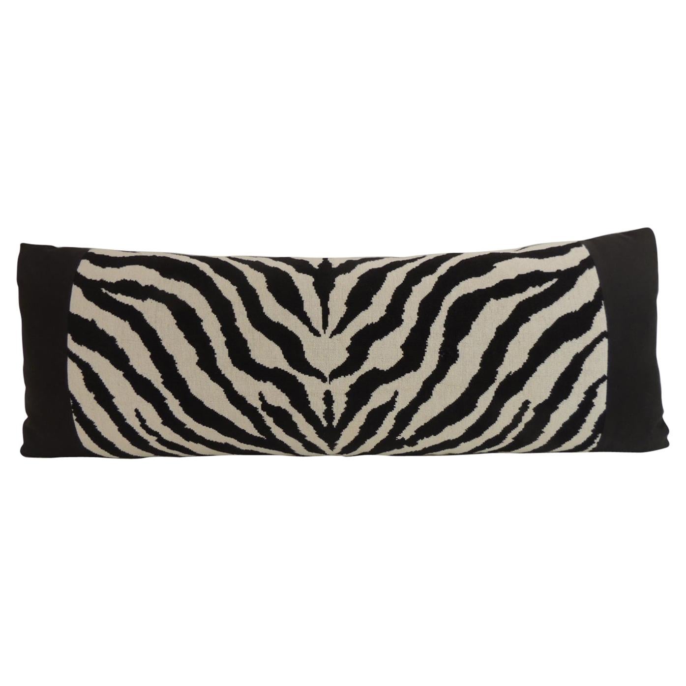 Vintage Black and White Zebra Pattern Tapestry Style Decorative Bolster Pillow