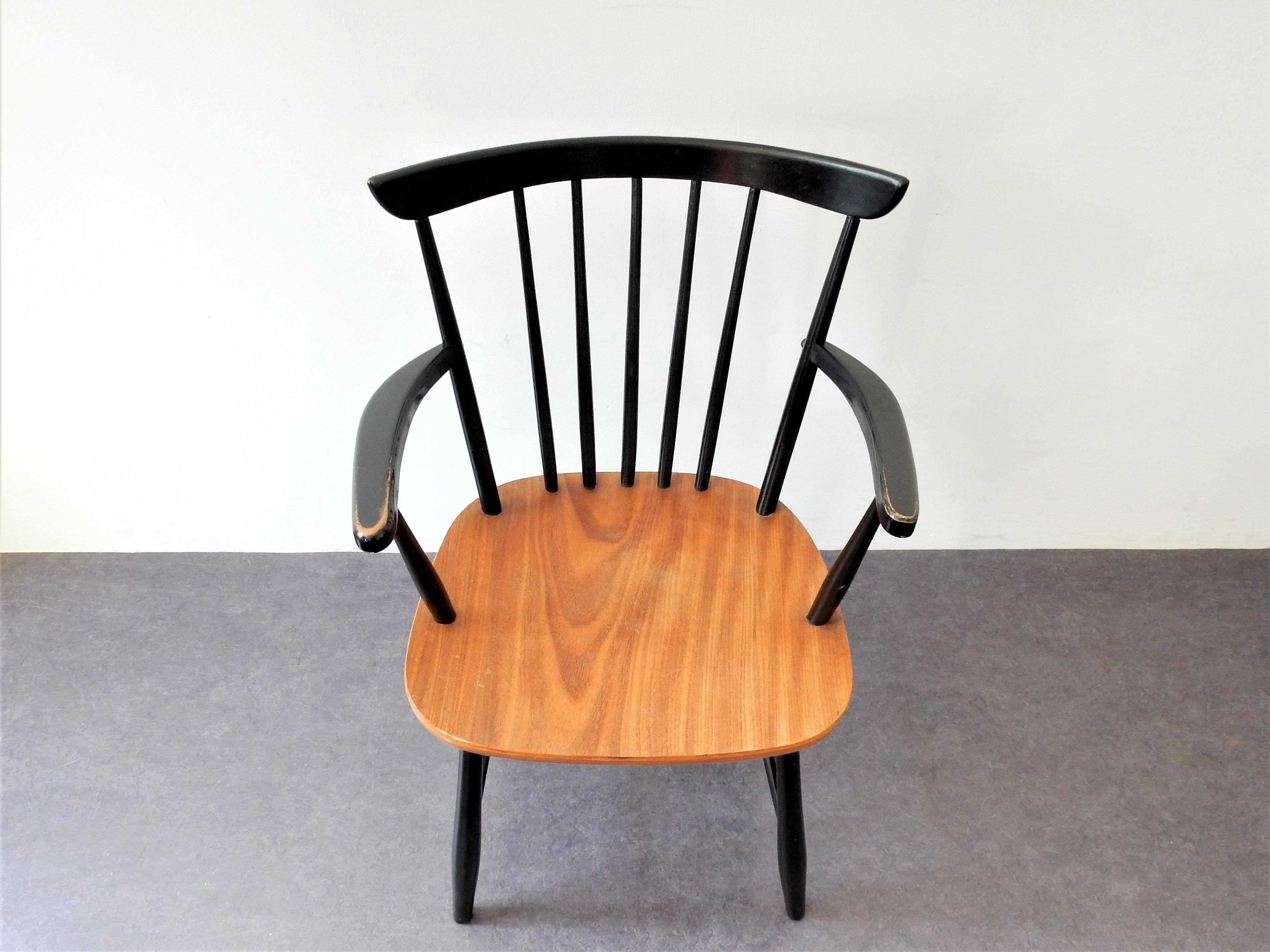 black spindle armchair