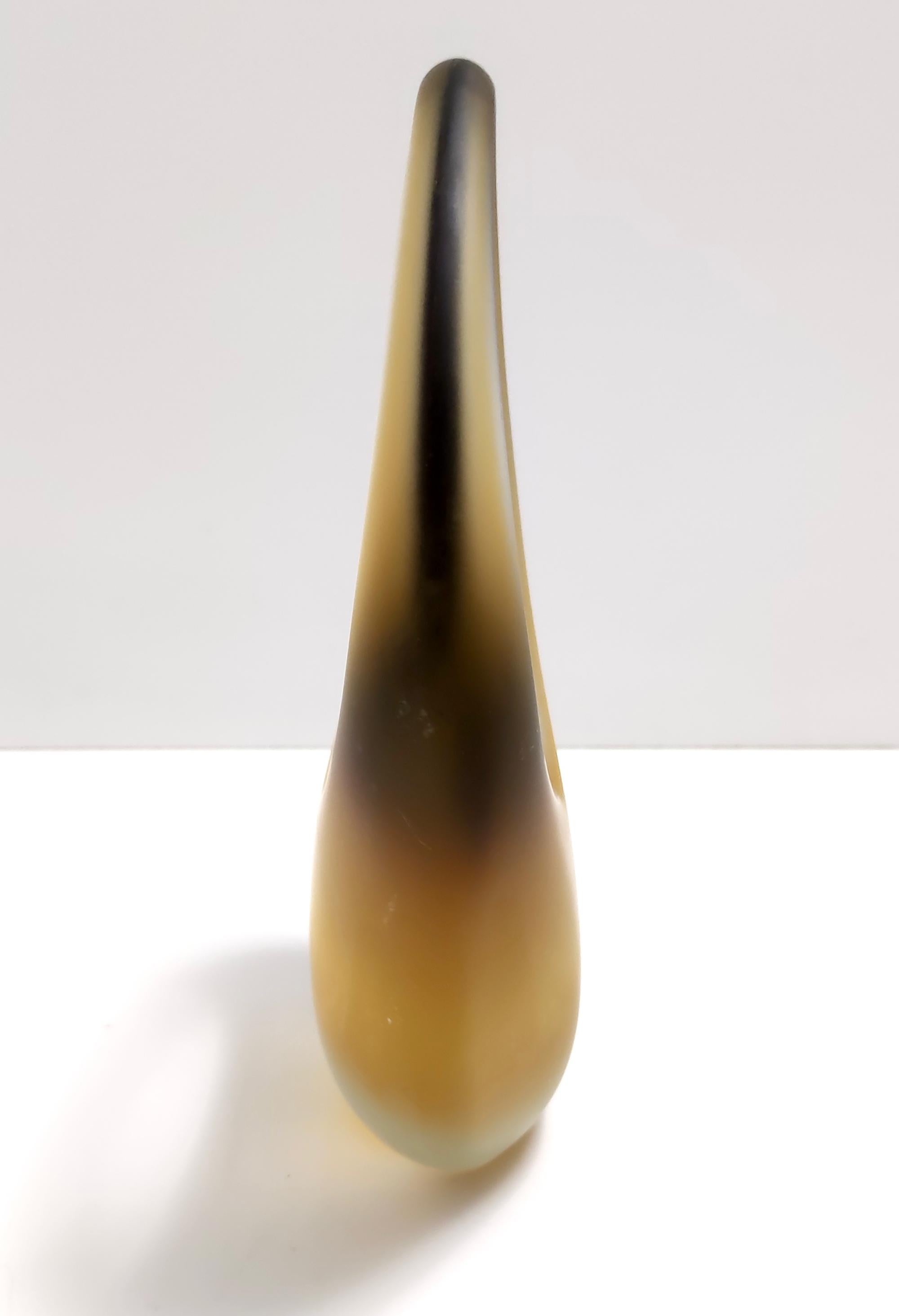 Geätzter Murano Glass Sommerso Korb oder Vase von Archimede Seguso, Italien (Mitte des 20. Jahrhunderts) im Angebot