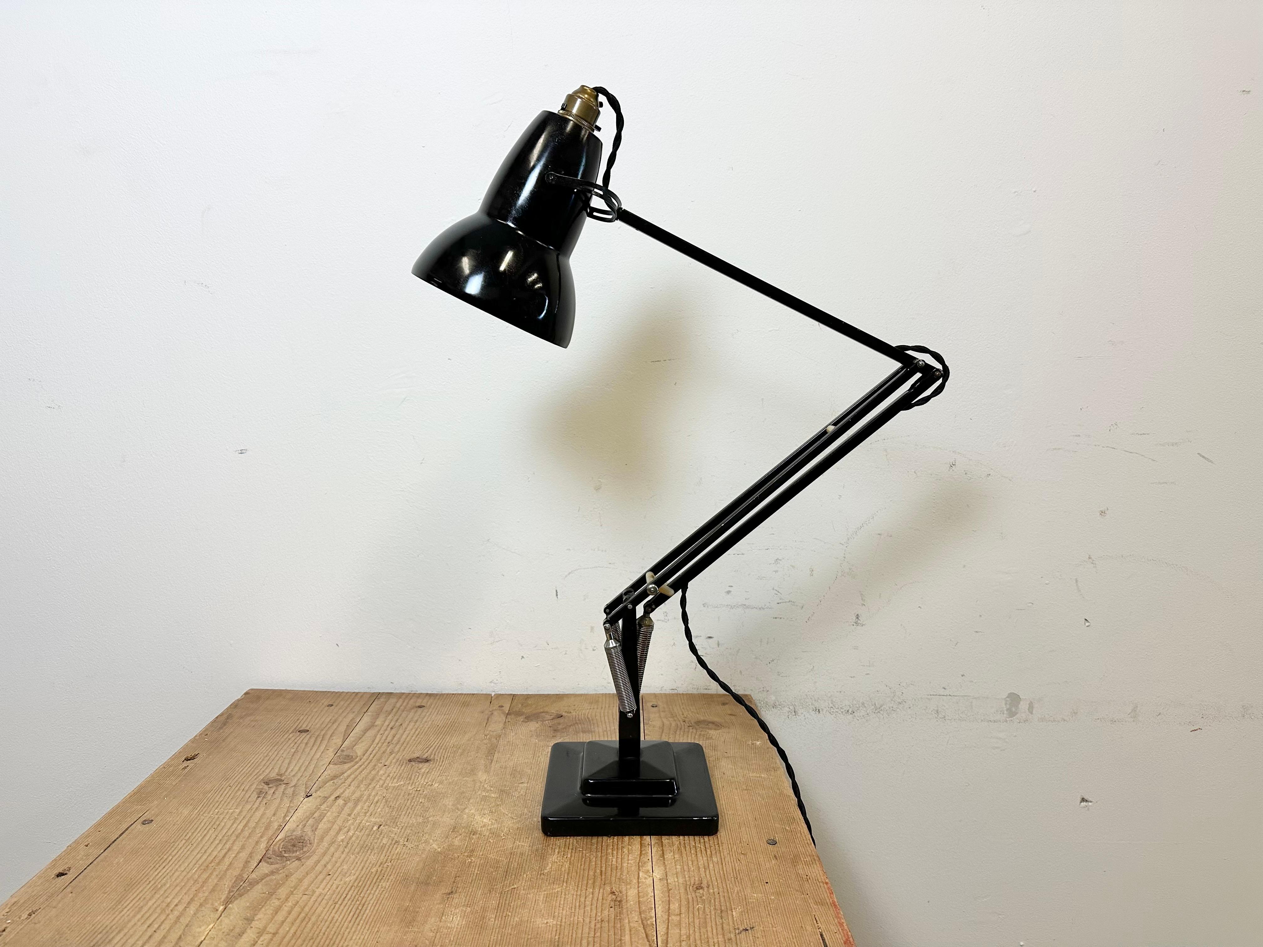 Industrial Vintage Black Anglepoise Table Lamp from Herbert Terry & Sons, 1950s