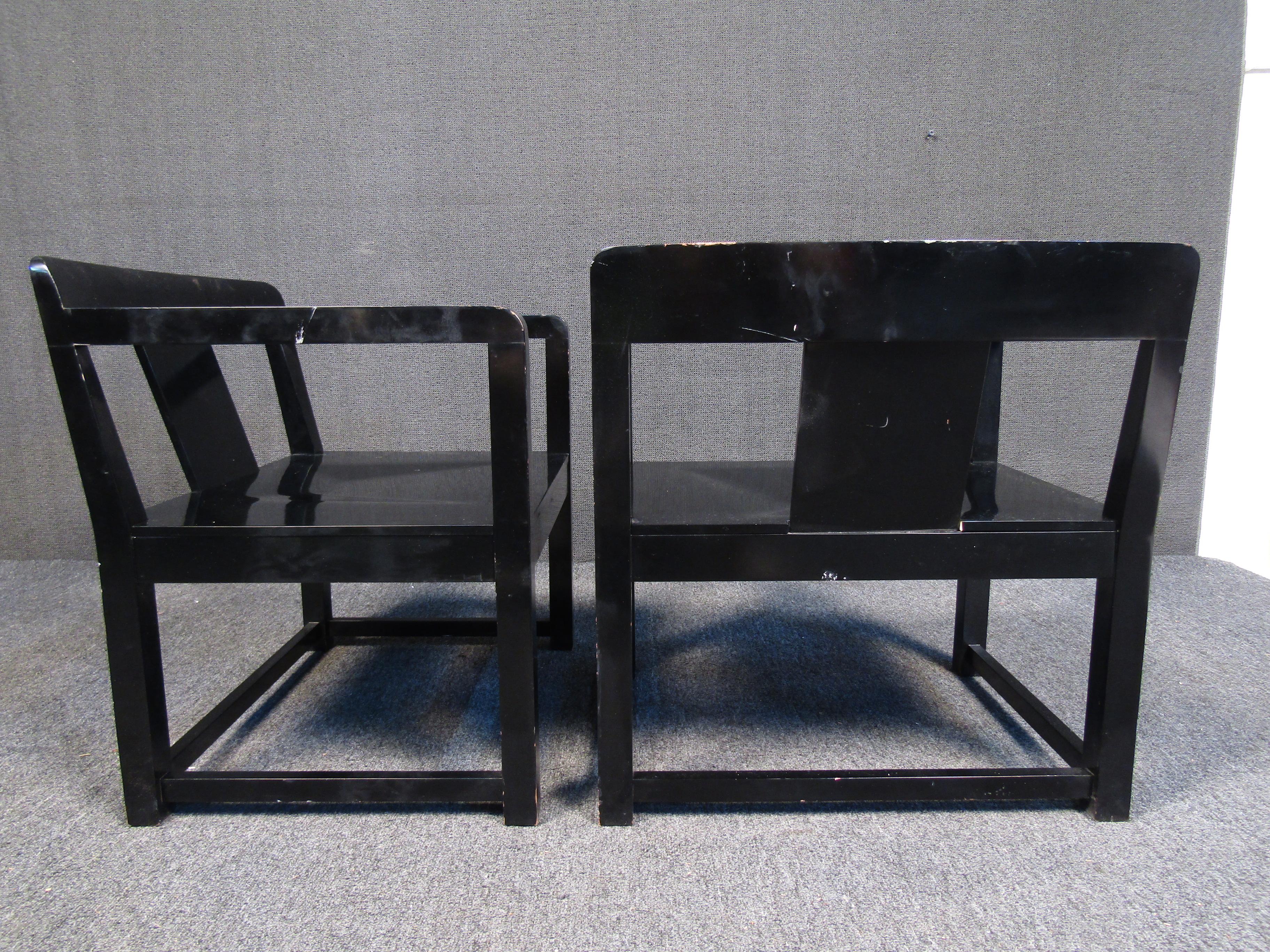 Vintage Black Armchairs by Casamilano For Sale 1