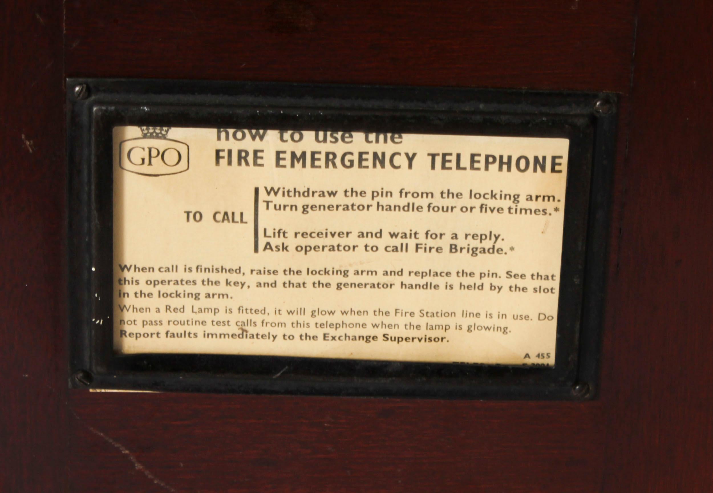 Vintage Black Bakelite Rotary Wall Cradle Telephone & Dictograph 1940s In Good Condition For Sale In London, GB
