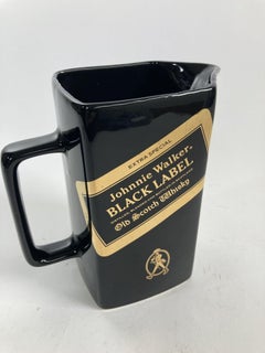 Vintage Black Barware Water Pitcher for Johnny Walker Black Label 1970's