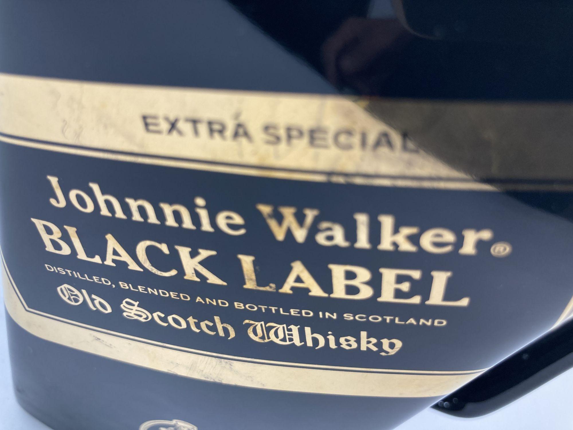 Ceramic Vintage Black Barware Water Pitcher for Johnny Walker Black Label 1970's For Sale