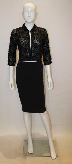 Vintage Black Beaded Evening Jacket