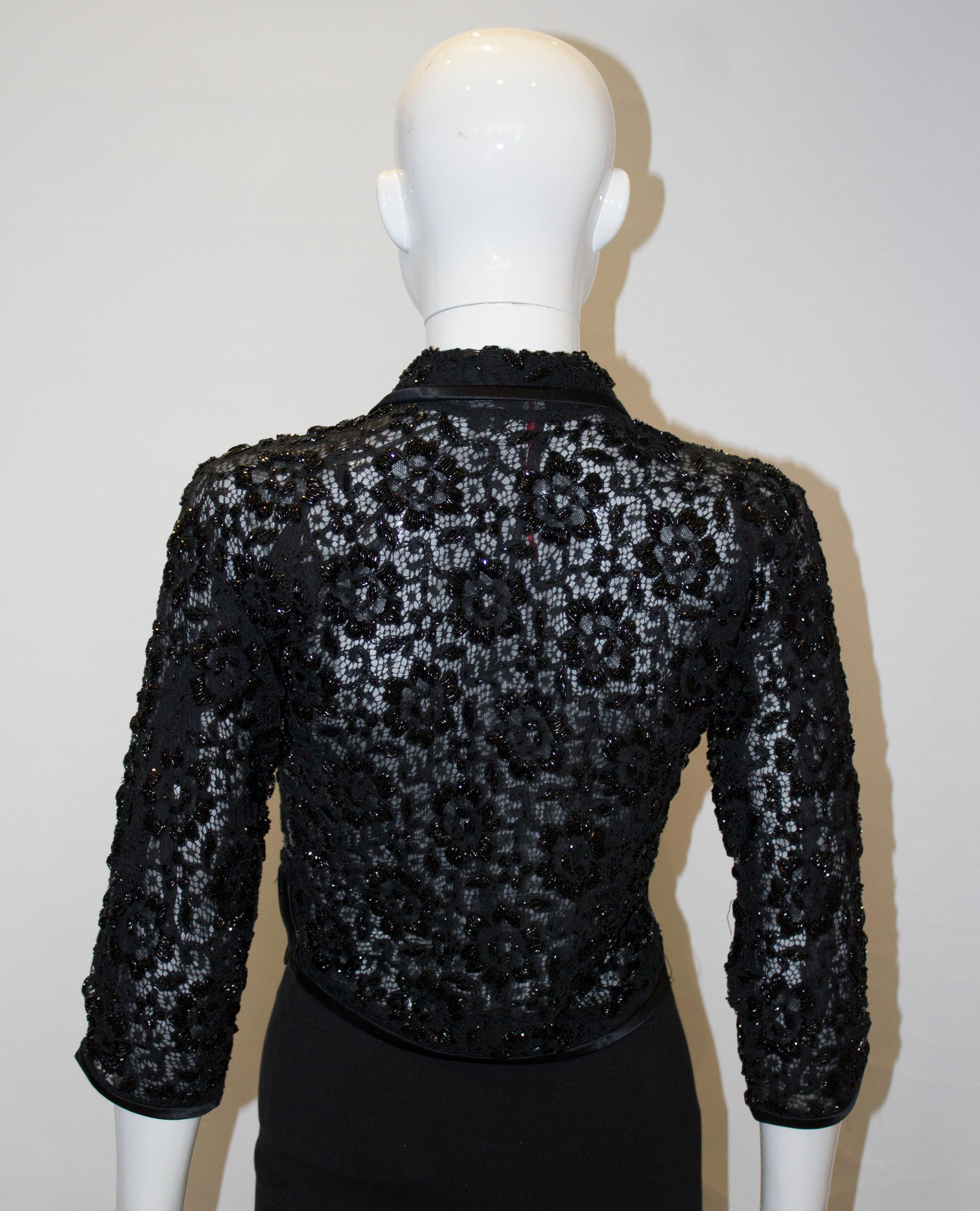 Vintage Black Beaded Evening Jacket  In Good Condition In London, GB