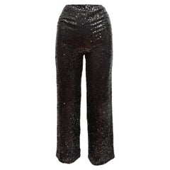 Schwarze Bill Blass-Hose mit Paillettenbesatz in Schwarz