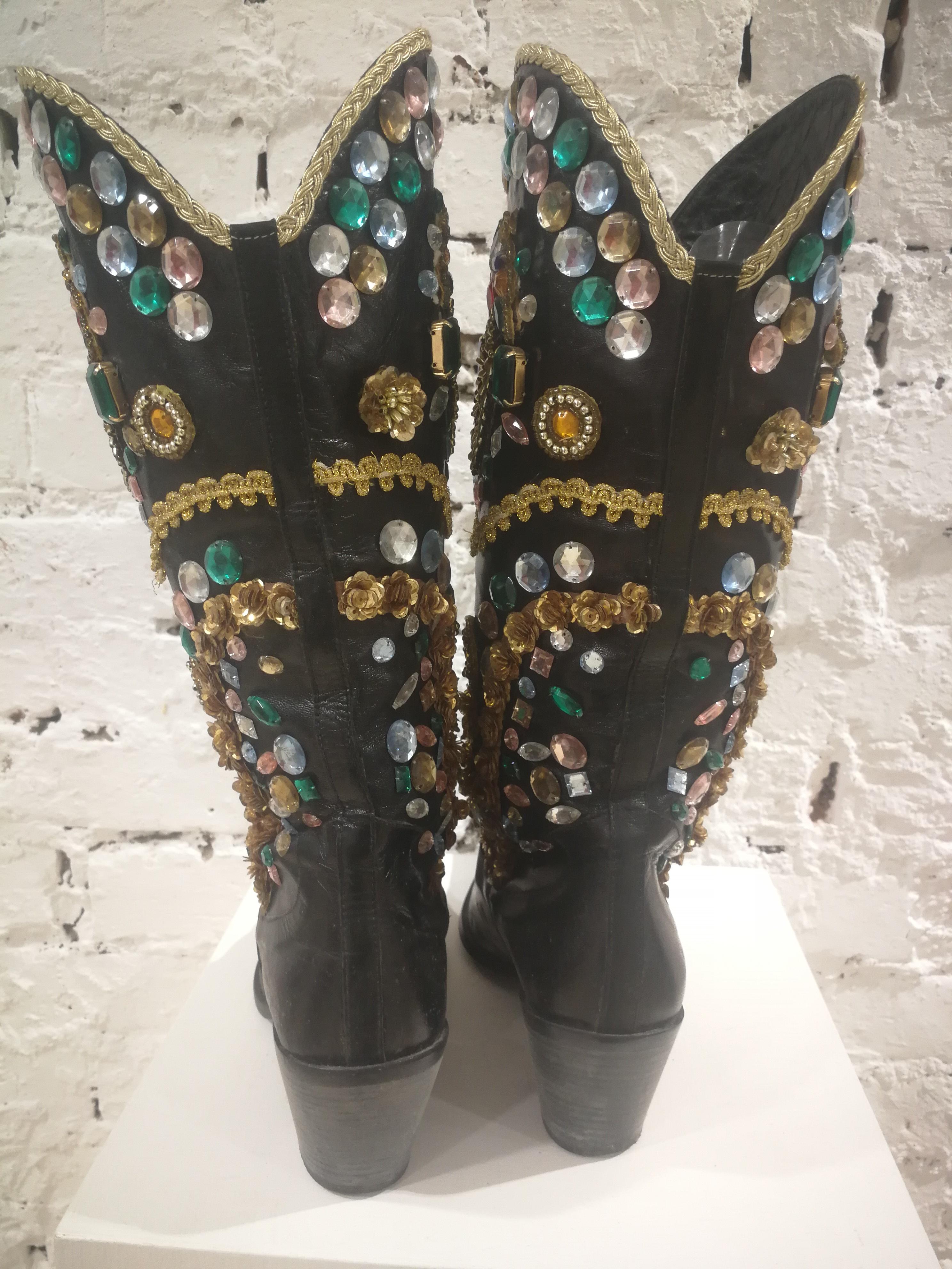 Vintage Black Boots In Good Condition In Capri, IT