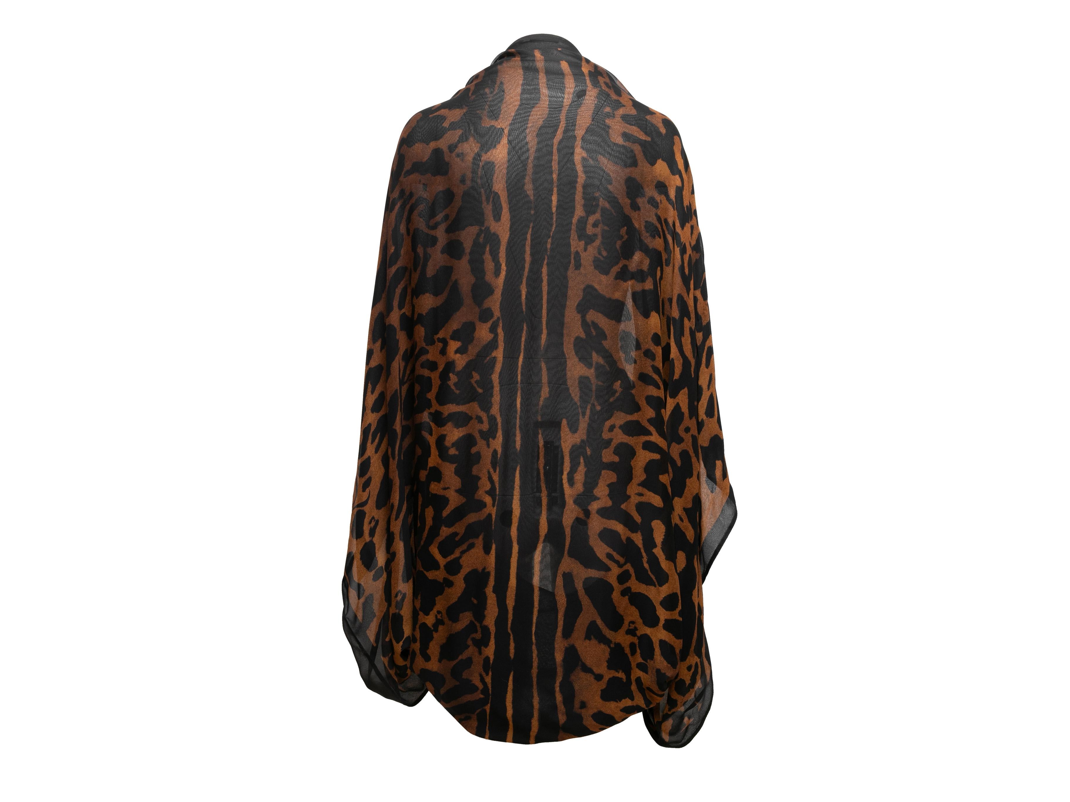  Vintage Black & Brown Alexander McQueen Leopard Print Shrug Size O/S In Good Condition For Sale In New York, NY