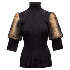 Vintage Black & Brown Jean Paul Gaultier Maille 1995 Cyberbot Top