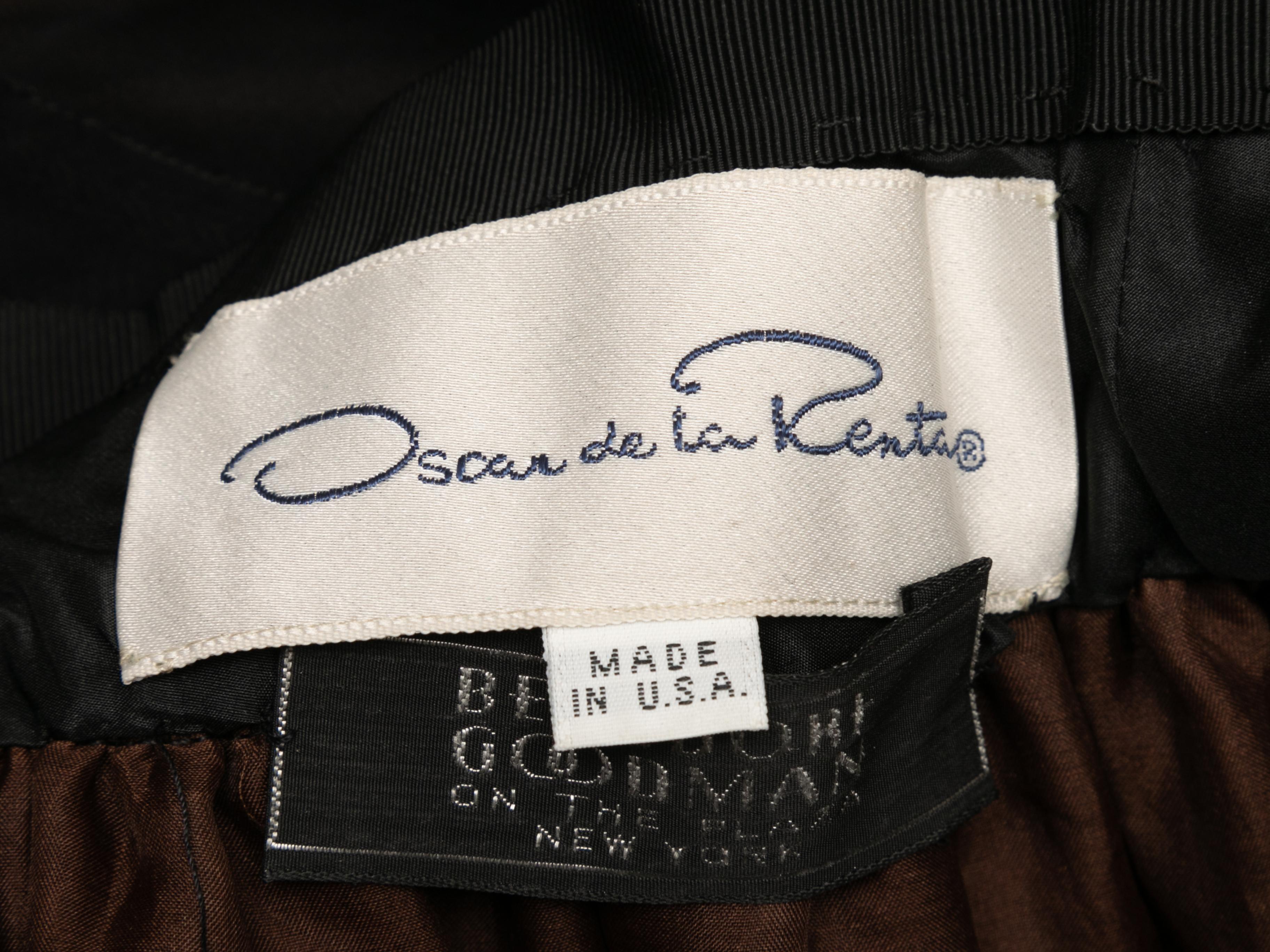 Women's Vintage Black & Brown Oscar de la Renta Cocktail Dress Size US 8 For Sale