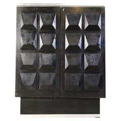 Mueble bar brutalista negro vintage, años 70