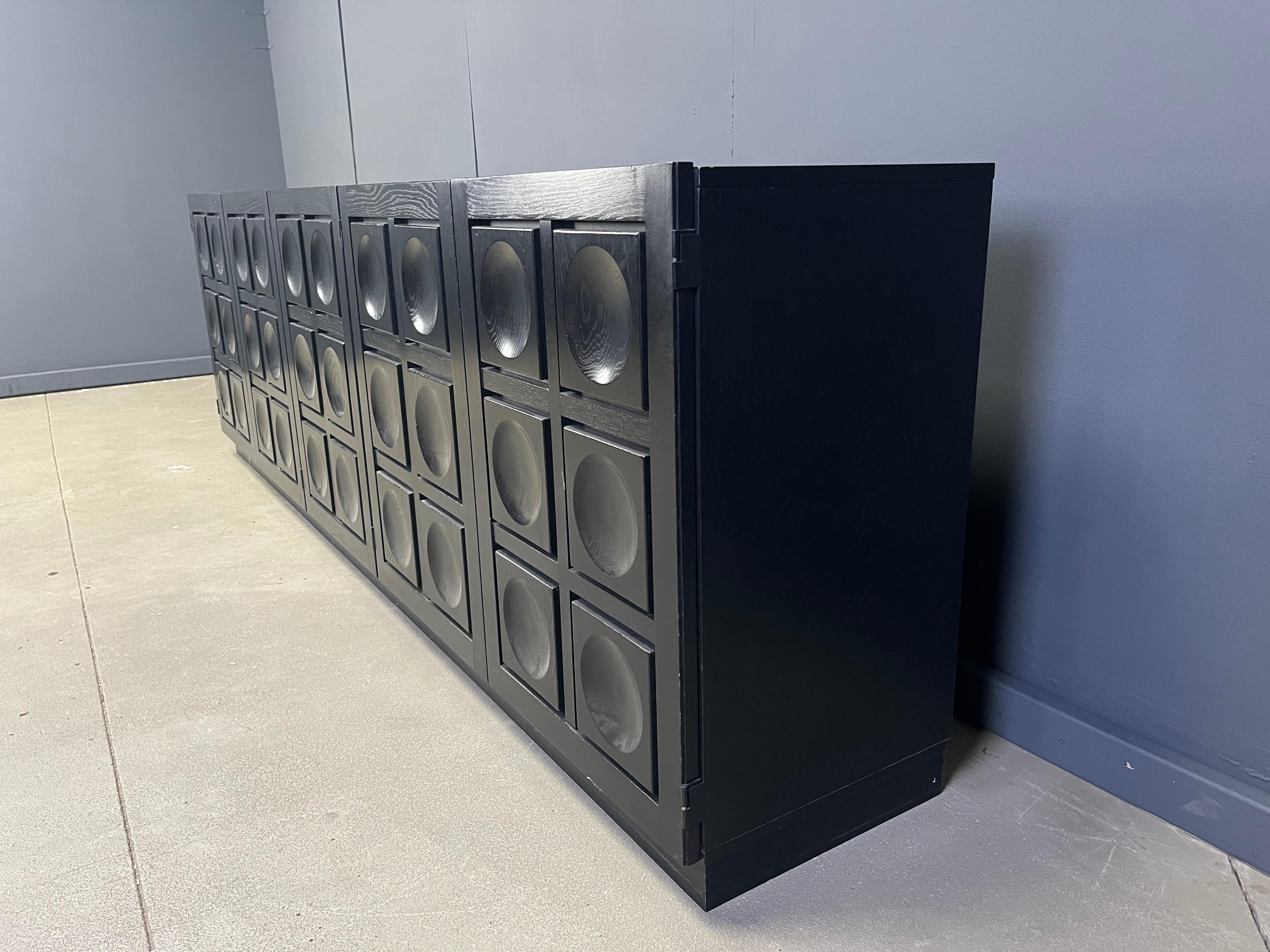 Credenza brutalista nera d'epoca, anni '70 in vendita 1