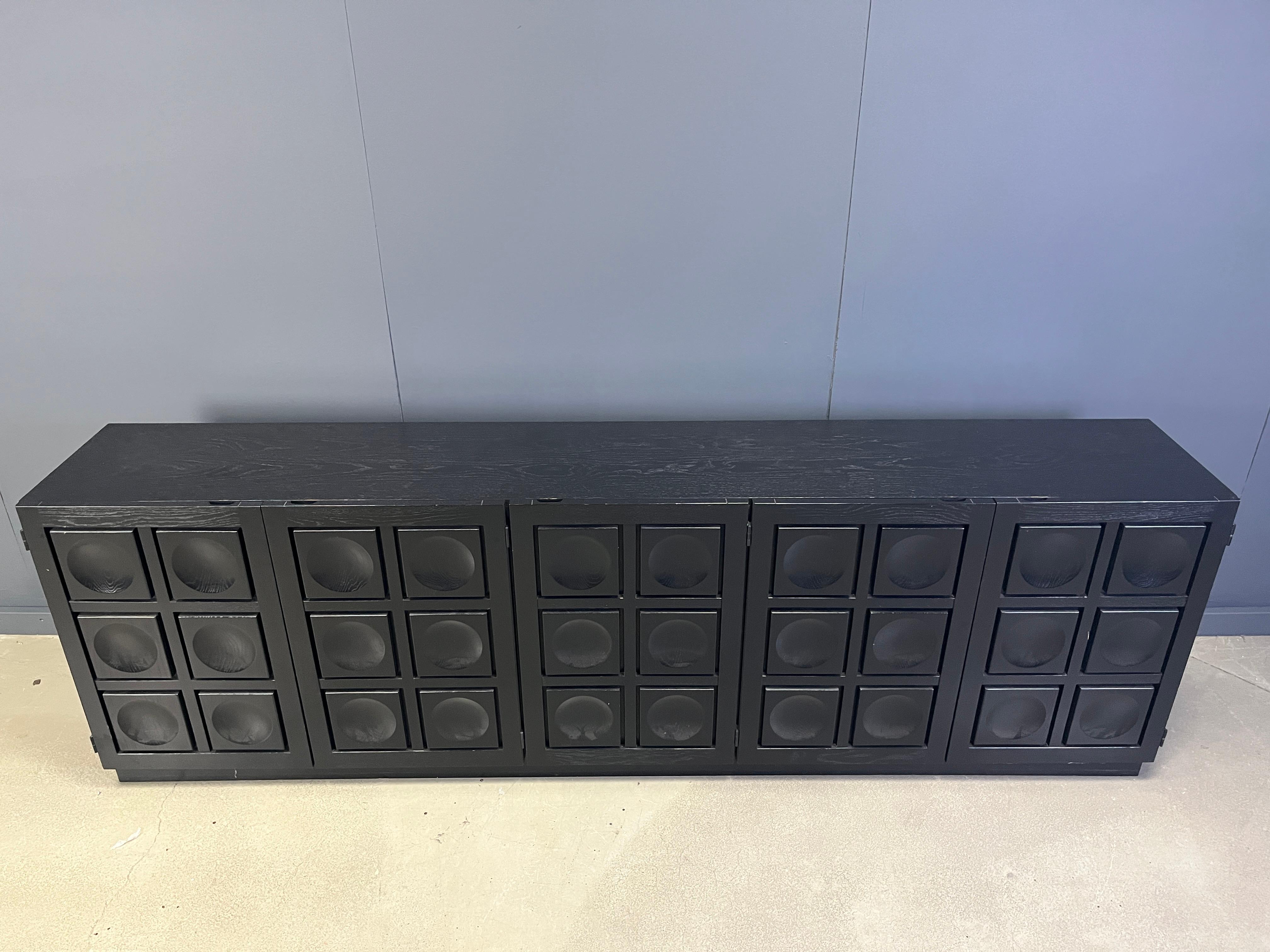 Credenza brutalista nera d'epoca, anni '70 in vendita 2