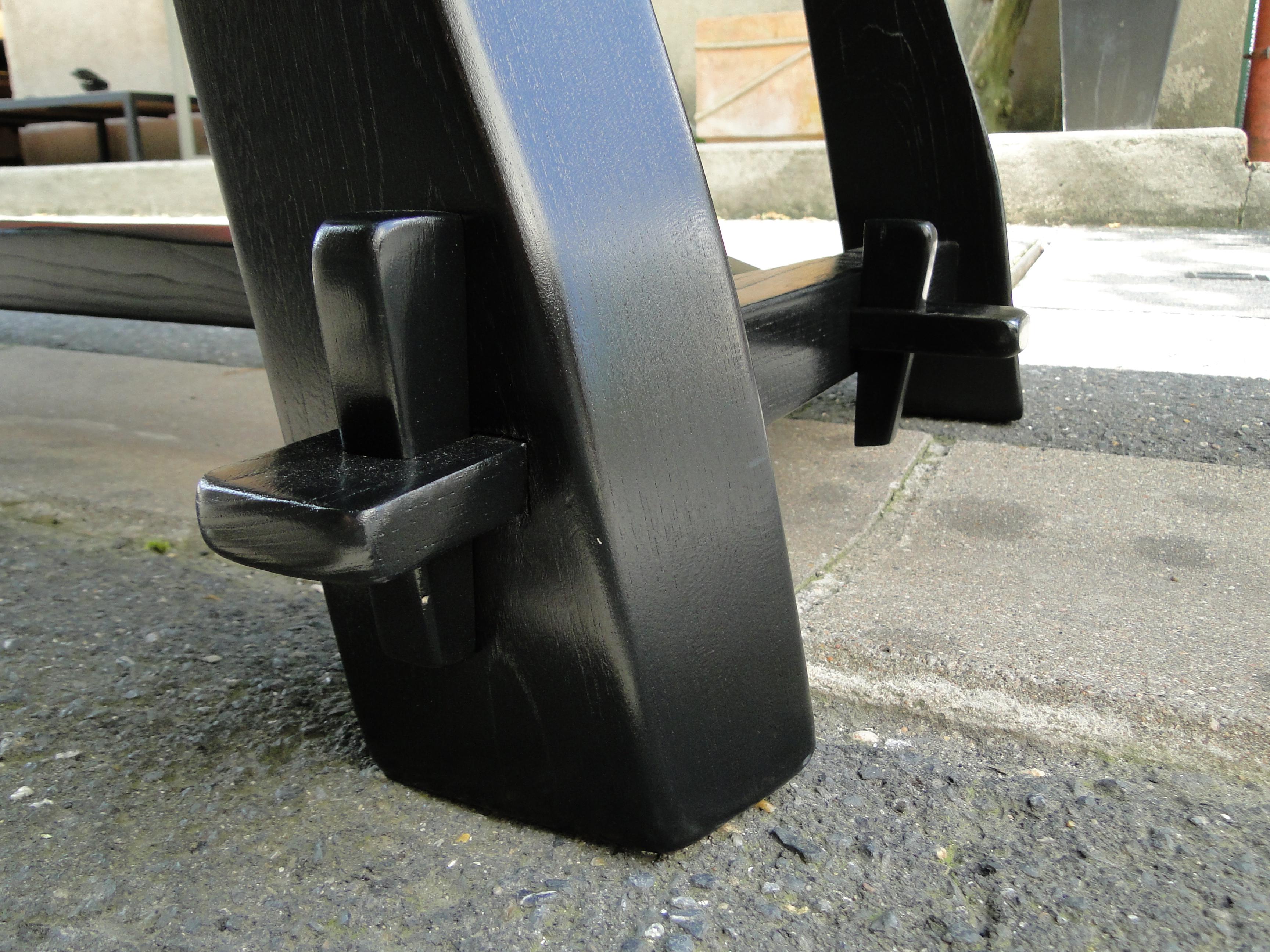 Olavi Hanninen  Vintage Black Brutalist Table in Elm For Sale 4