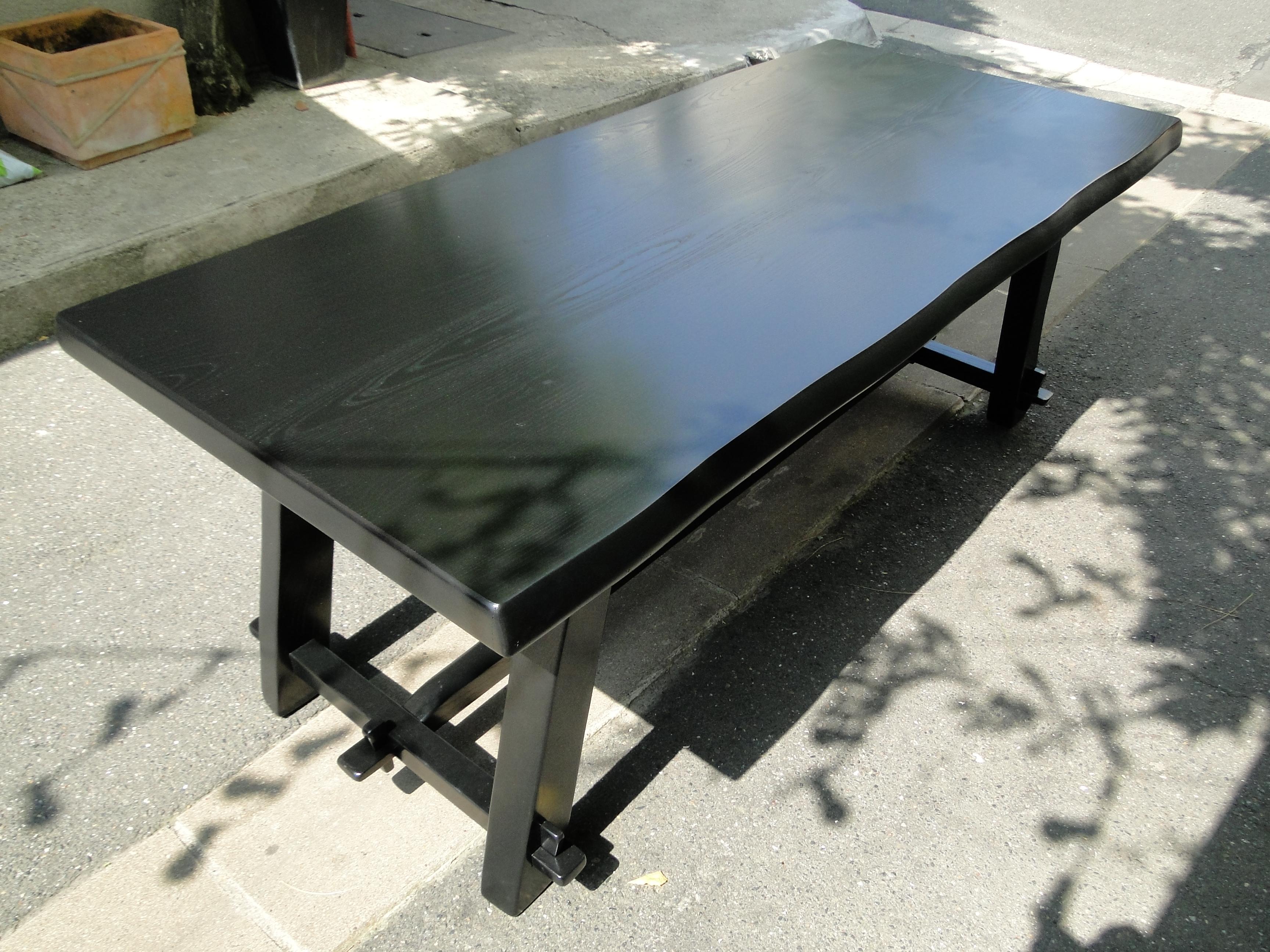 Olavi Hanninen  Vintage Black Brutalist Table in Elm For Sale 6