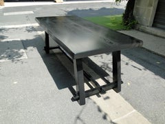 Olavi Hanninen  Vintage Black Brutalist Table in Elm