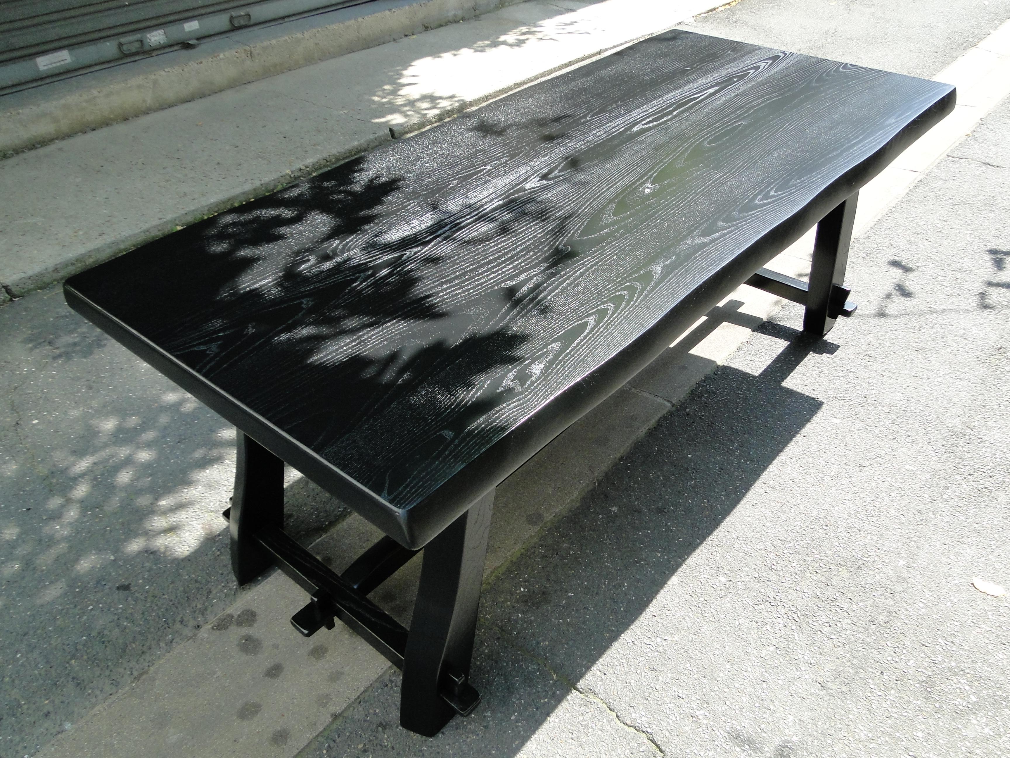 Mid-Century Modern Olavi Hanninen  Vintage Black Brutalist Table in Elm  For Sale