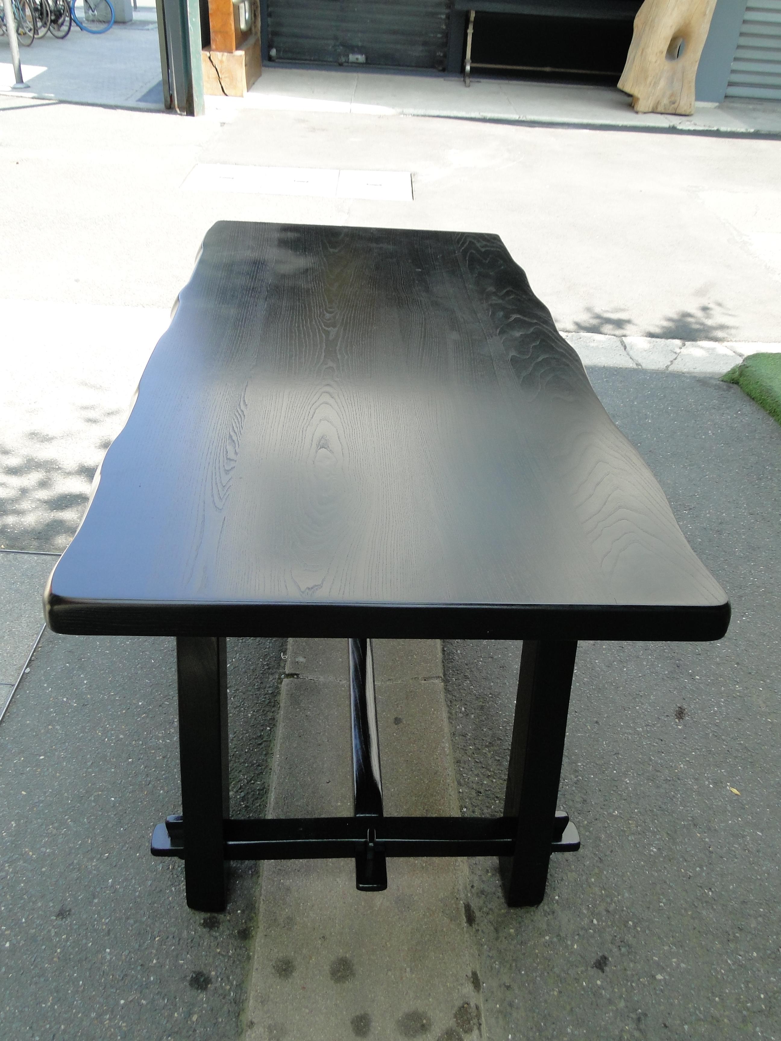 20th Century Olavi Hanninen  Vintage Black Brutalist Table Desk in Elm  For Sale