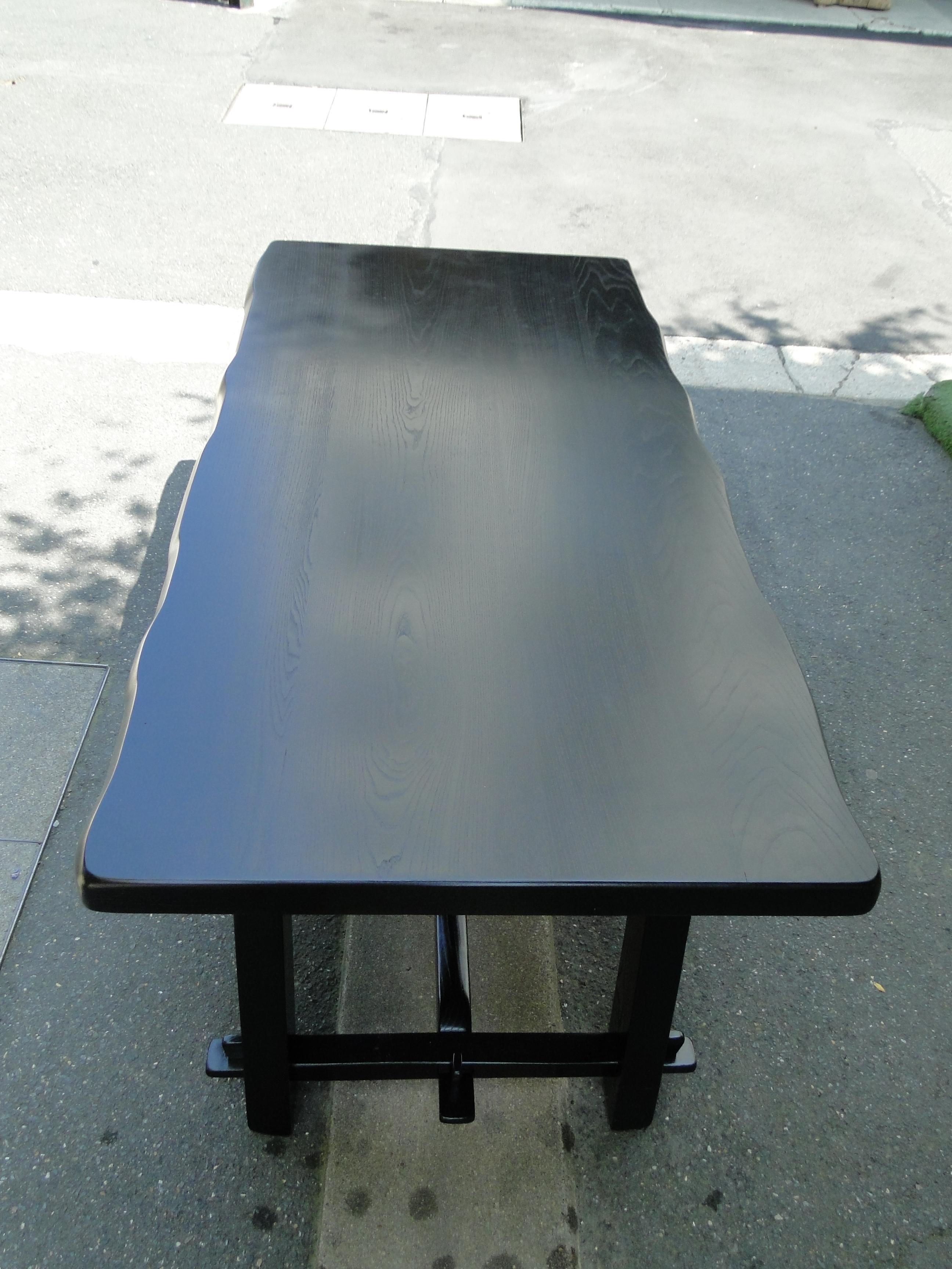 Olavi Hanninen  Vintage Black Brutalist Table Desk in Elm  For Sale 1