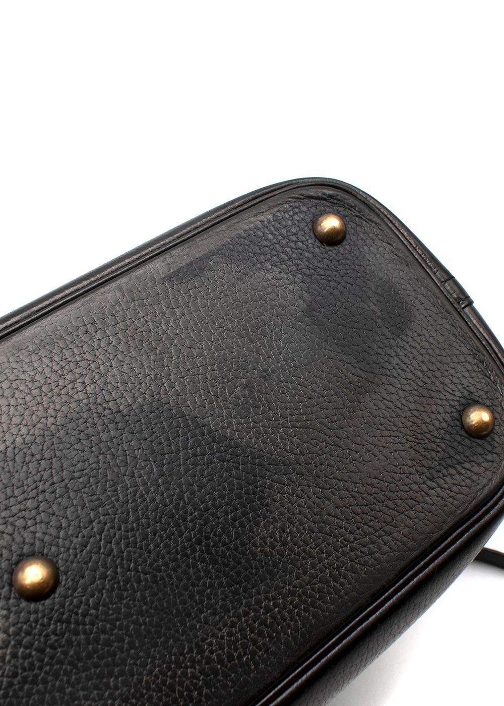 Vintage Black Buffalo Leather Bolide 35 Bag GHW For Sale 1
