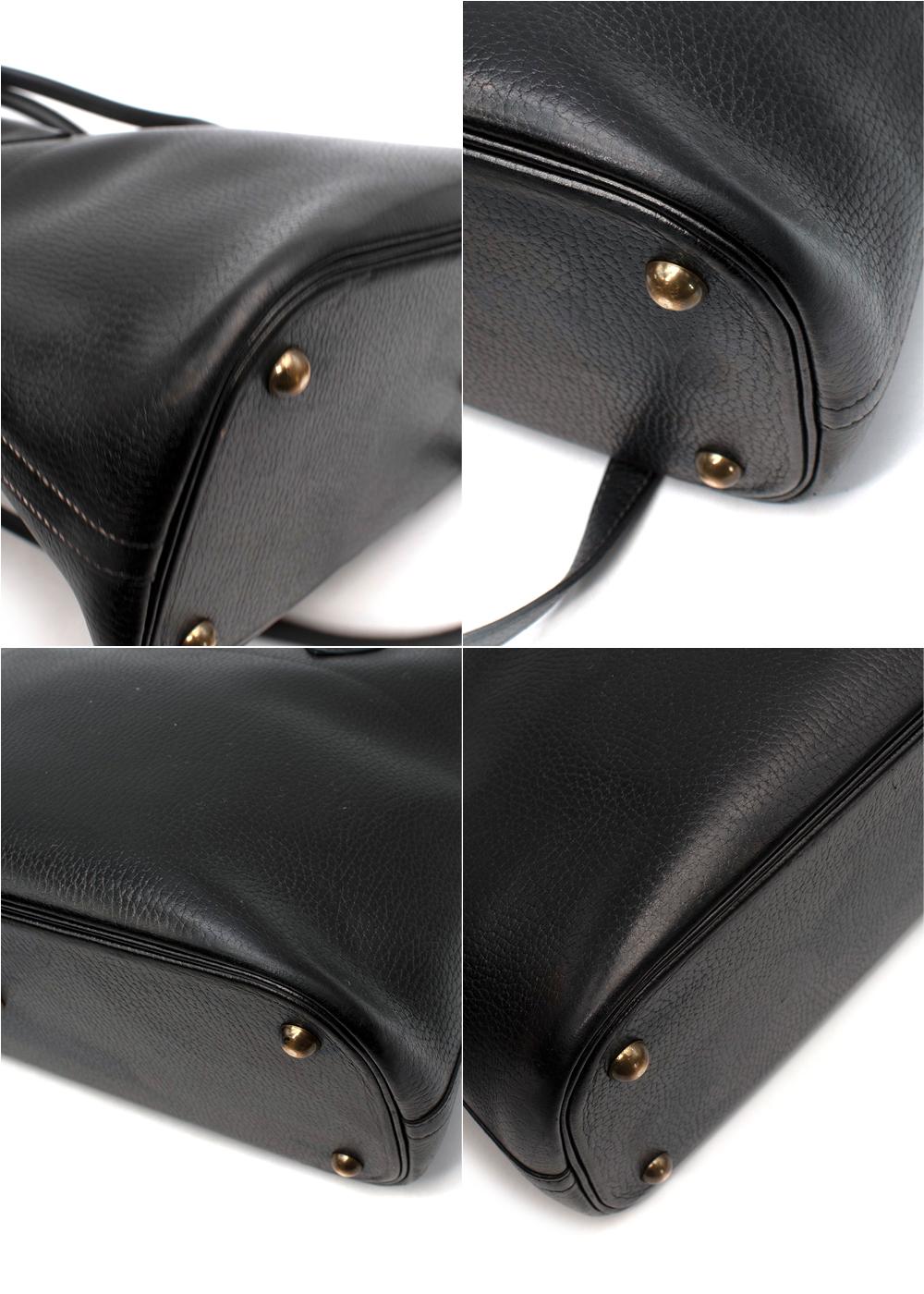Vintage Black Buffalo Leather Bolide 35 Bag GHW For Sale 2