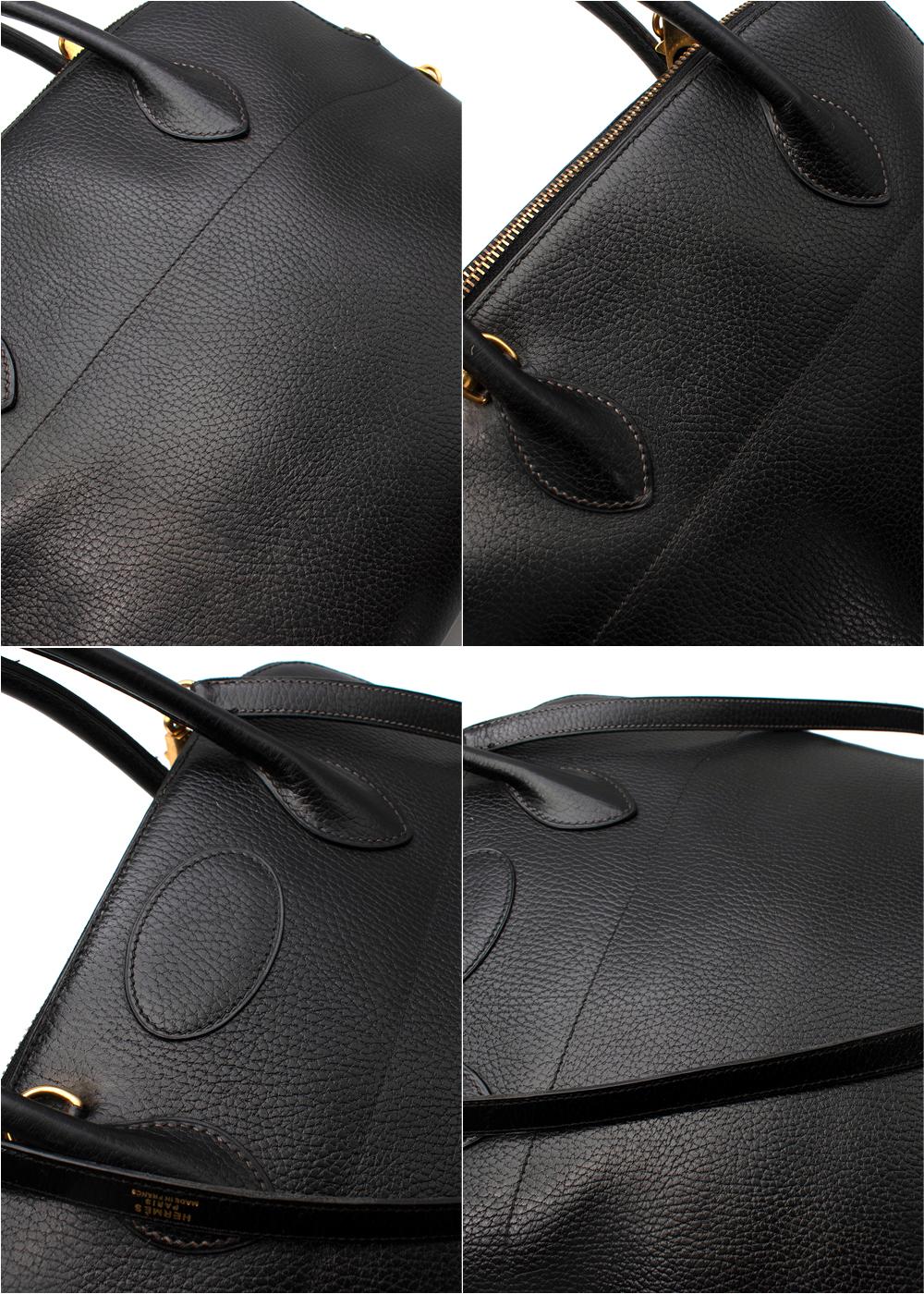 Vintage Black Buffalo Leather Bolide 35 Bag GHW For Sale 3
