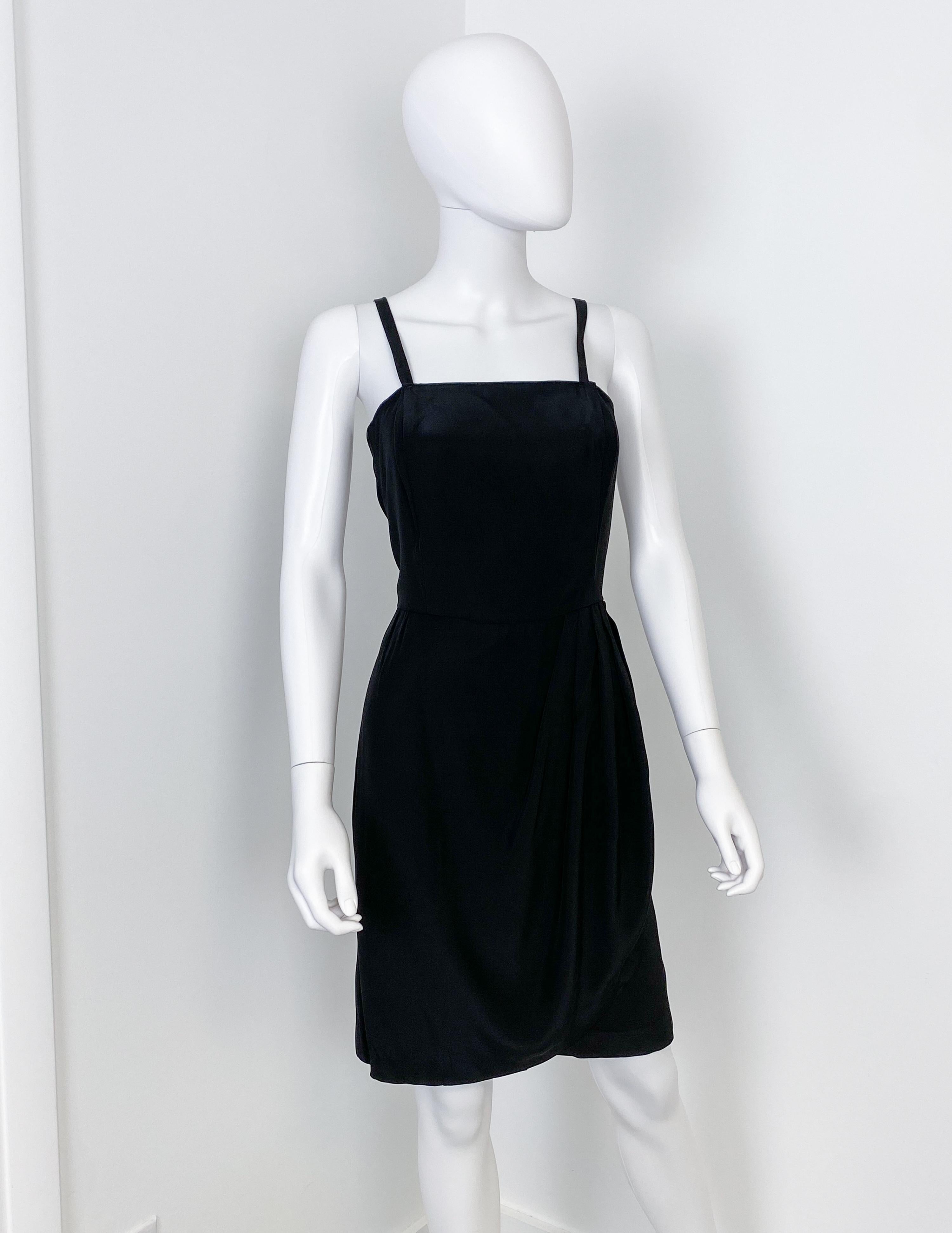 Vintage Black Bustier Evening Dress with Semi Sheer Lace Blouse Size 8 For Sale 8