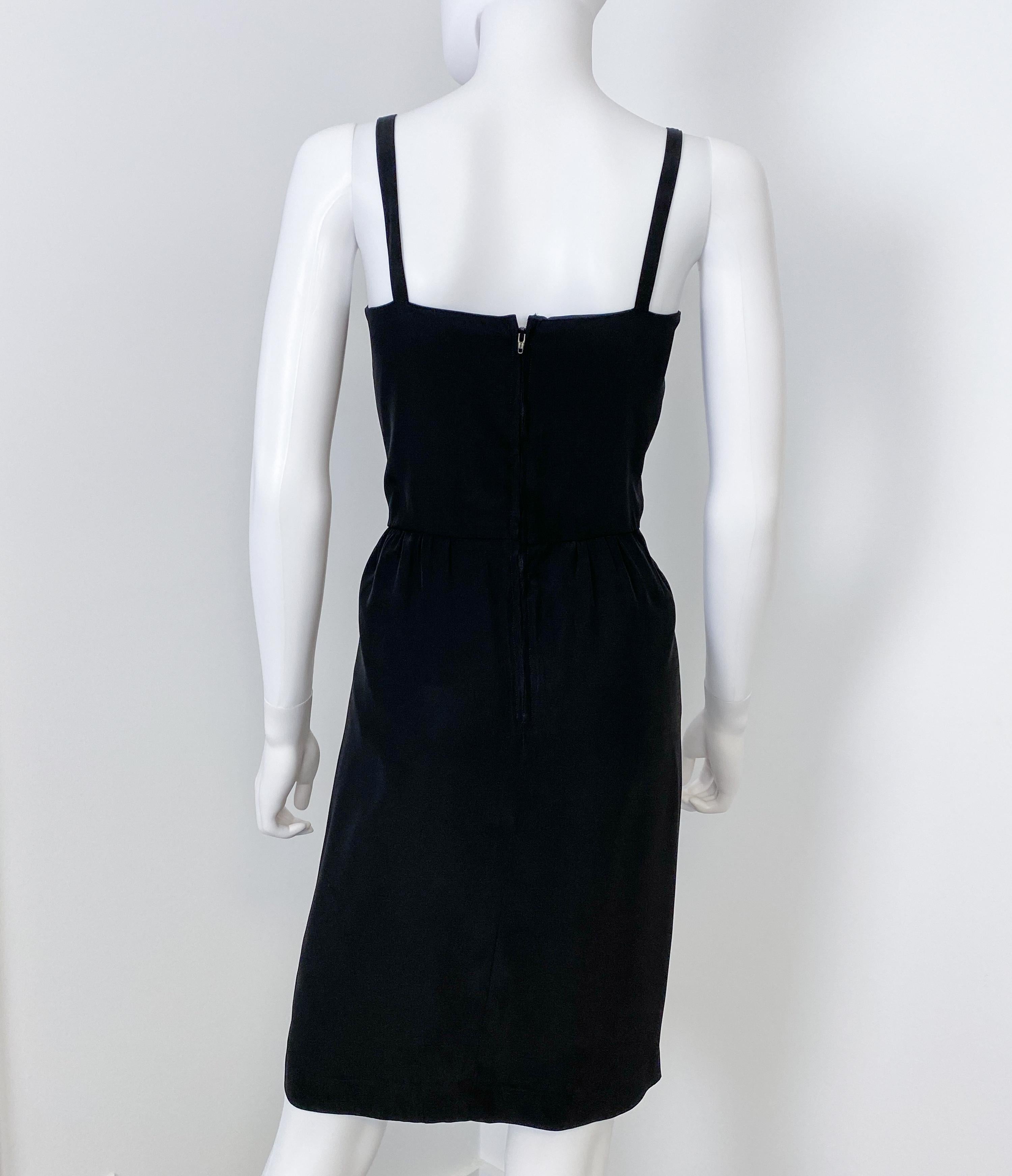 Vintage Black Bustier Evening Dress with Semi Sheer Lace Blouse Size 8 For Sale 14