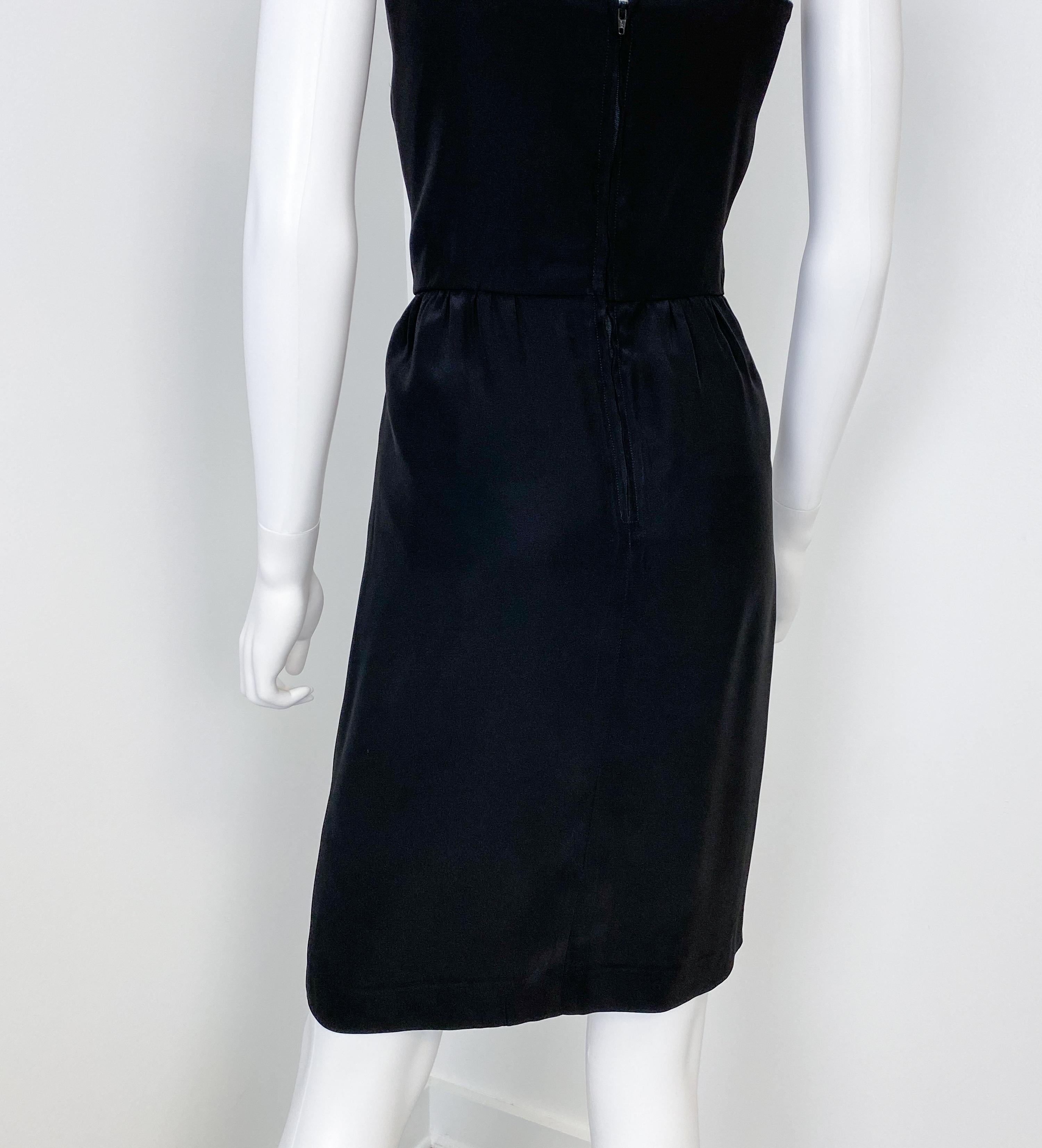 Vintage Black Bustier Evening Dress with Semi Sheer Lace Blouse Size 8 For Sale 16