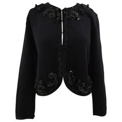 Vintage black cachemire sequins cardigan sweater