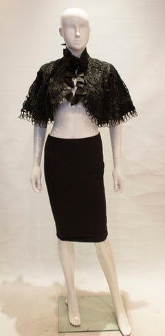 Vintage Black Cape with Bead Detail