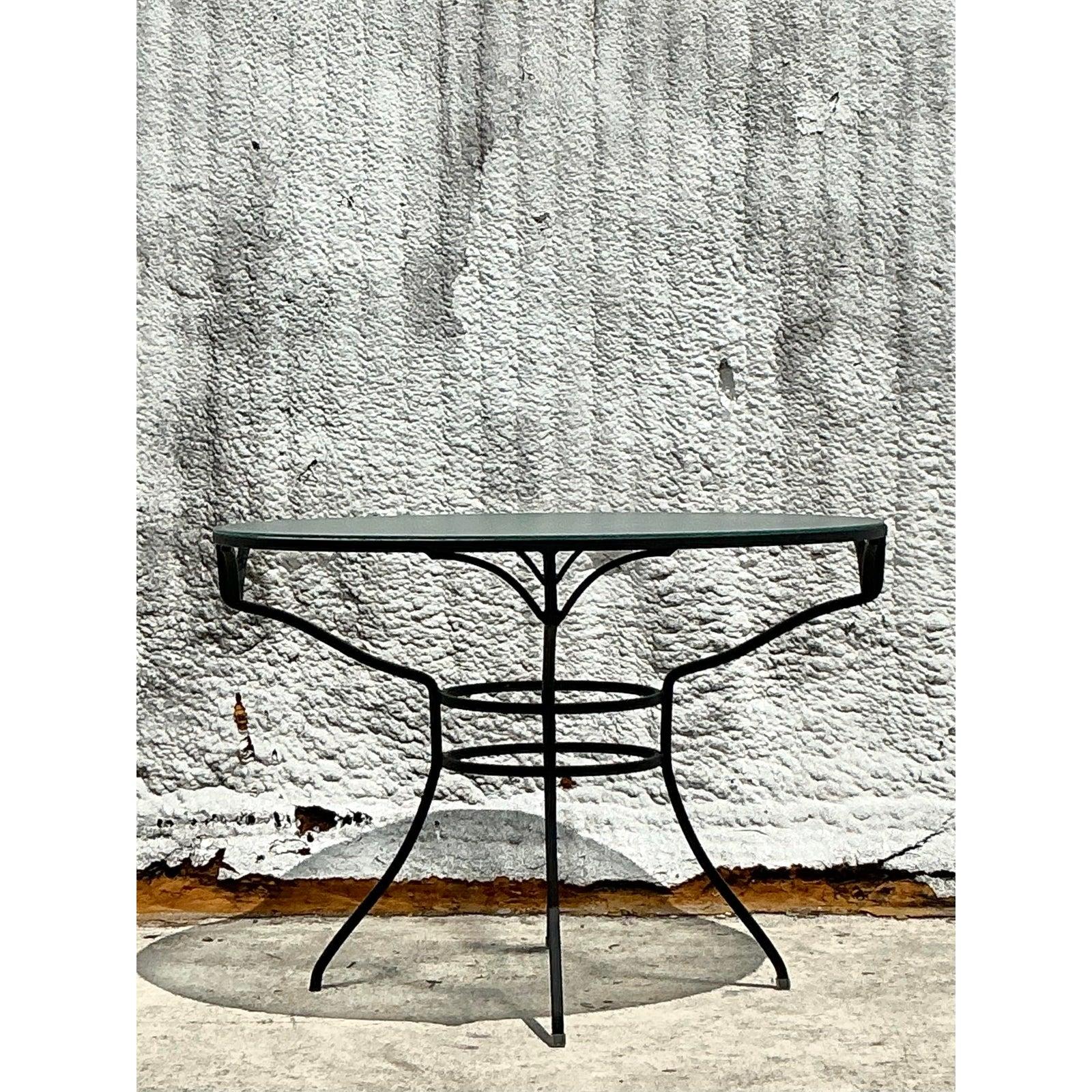 20ième siècle Table de salle à manger vintage en aluminium moulé noir en vente