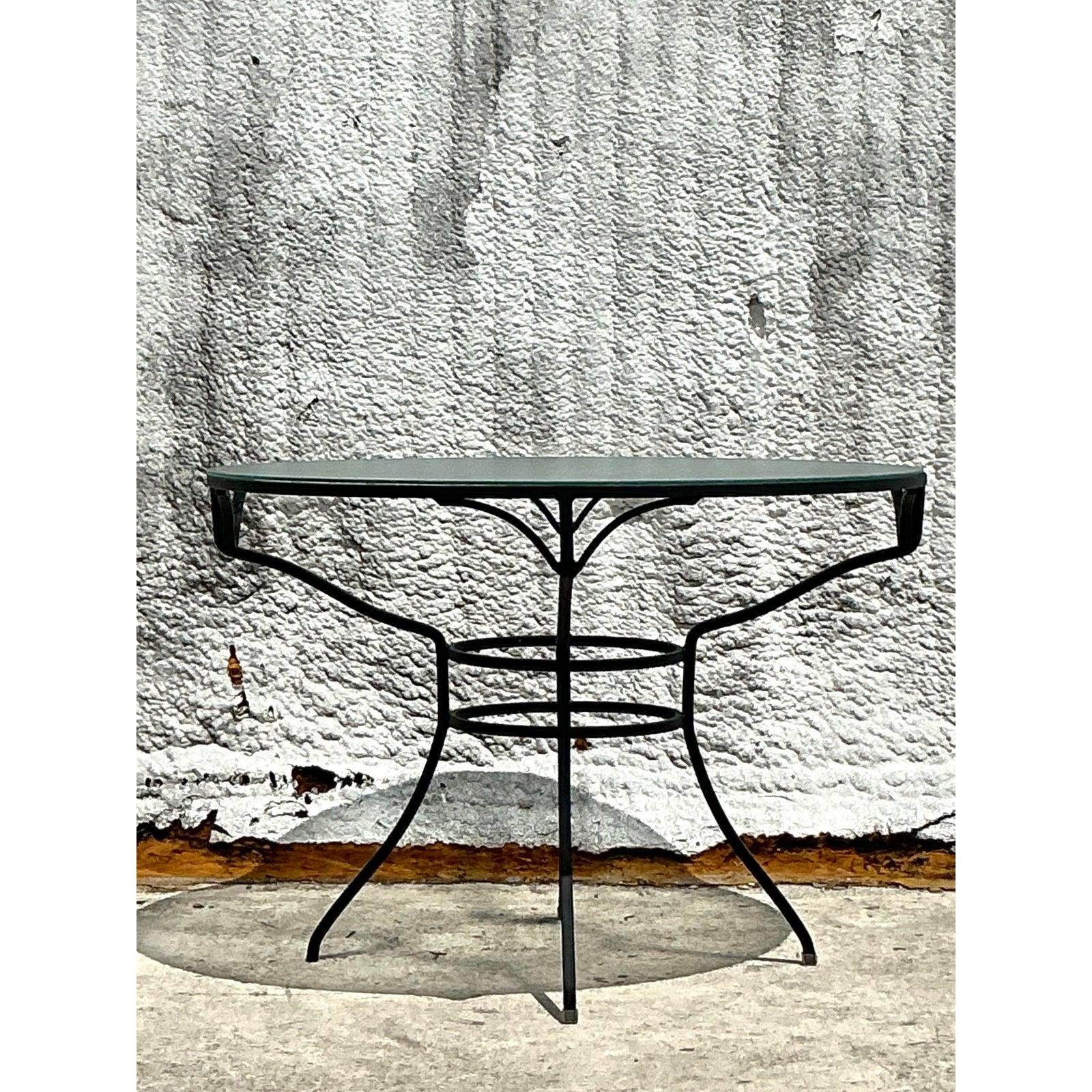 Aluminium Table de salle à manger vintage en aluminium moulé noir en vente
