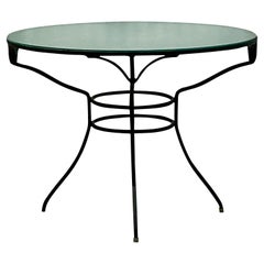 Table de salle à manger vintage en aluminium moulé noir