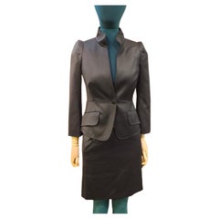Ensemble de costume noir vintage avec ceinture de Celine