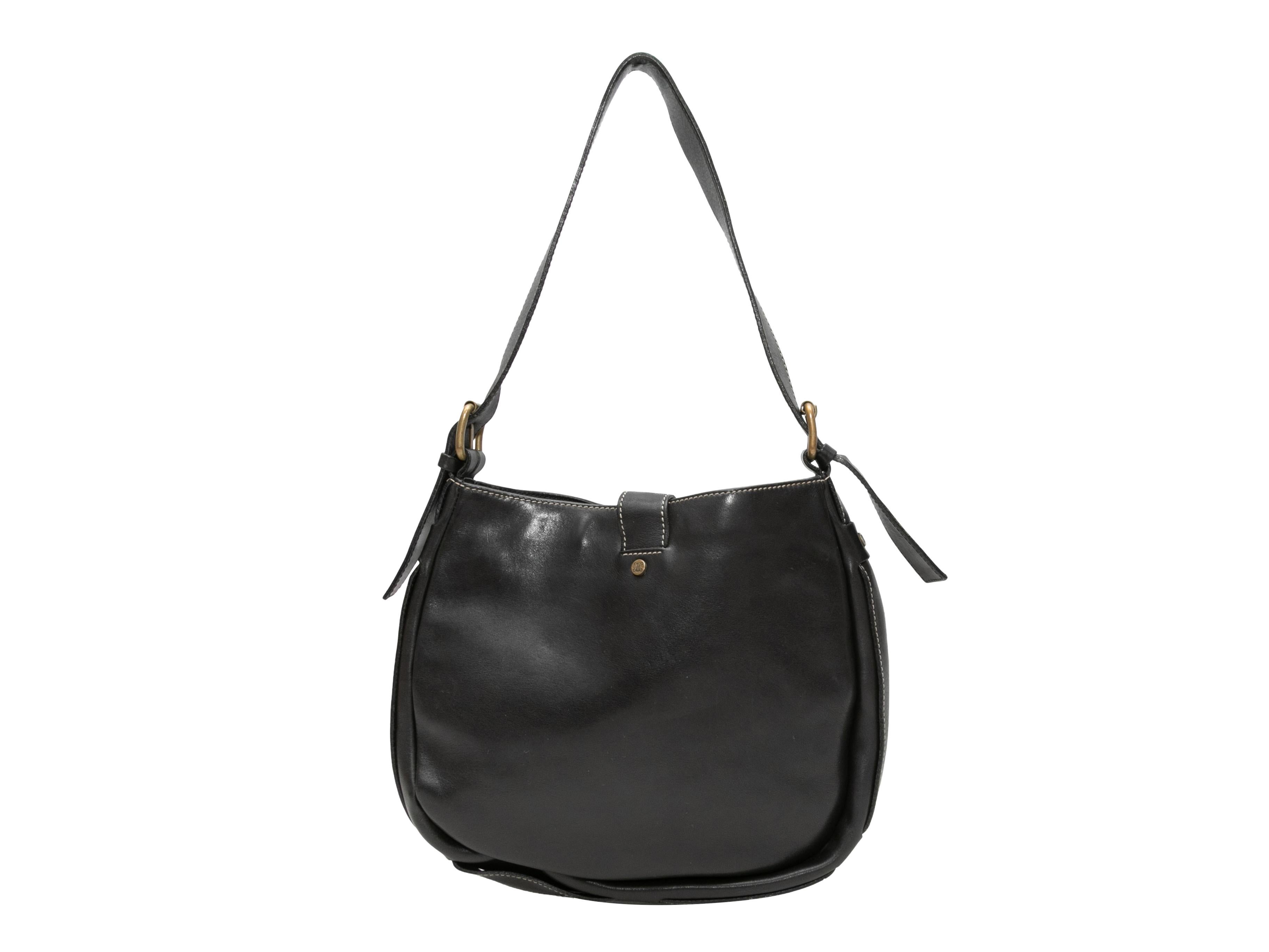 Vintage Black Celine Leather Shoulder Bag In Good Condition In New York, NY